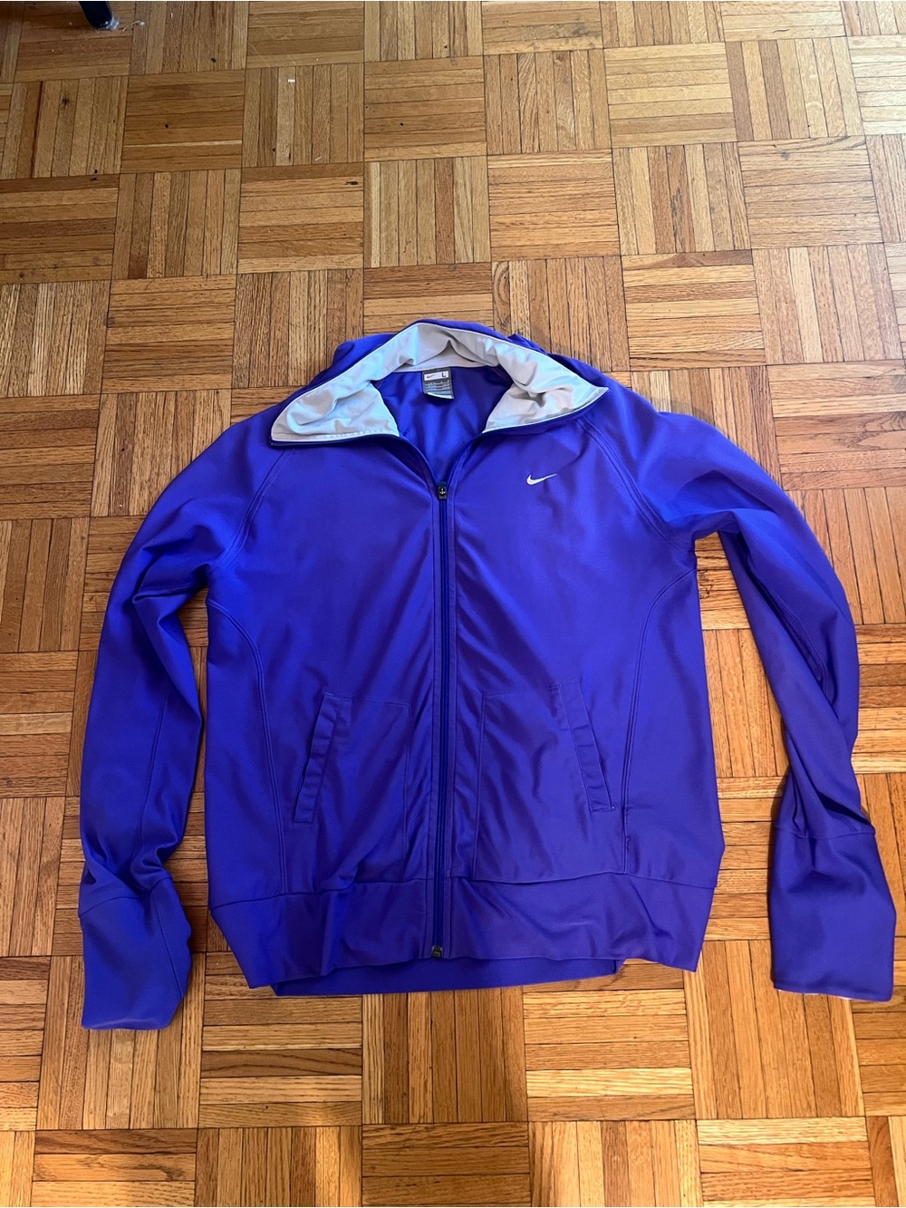 Nike Purple Track Jacket with White Collar Lining